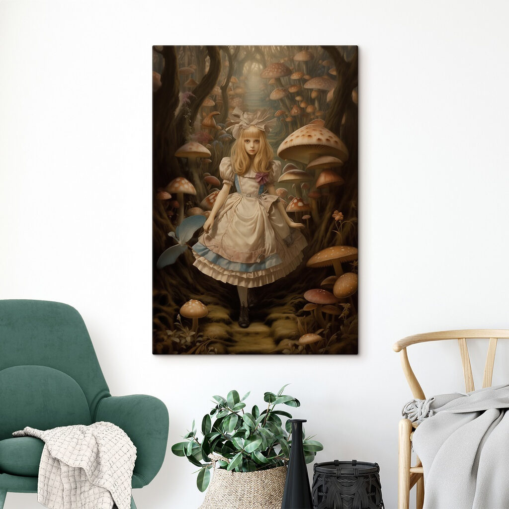 Girl in a dress in a forest