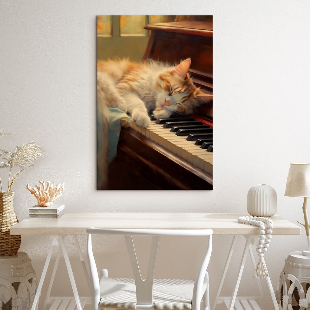 Cat sleeping on a piano Cat sleeping on a piano