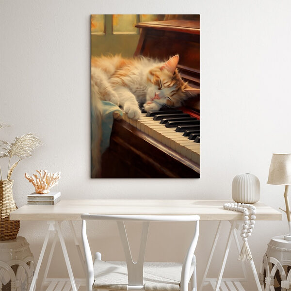 Cat sleeping on a piano Cat sleeping on a piano