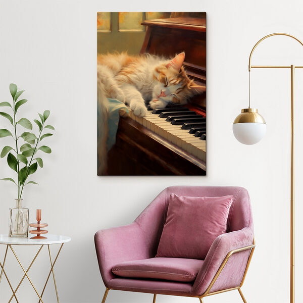 Cat sleeping on a piano Cat sleeping on a piano