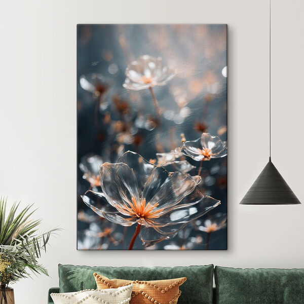 Transparent flowers with orange centers Transparent flowers with orange centers