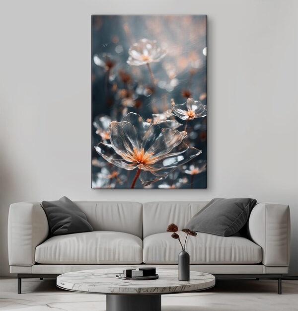 Transparent flowers with orange centers Transparent flowers with orange centers