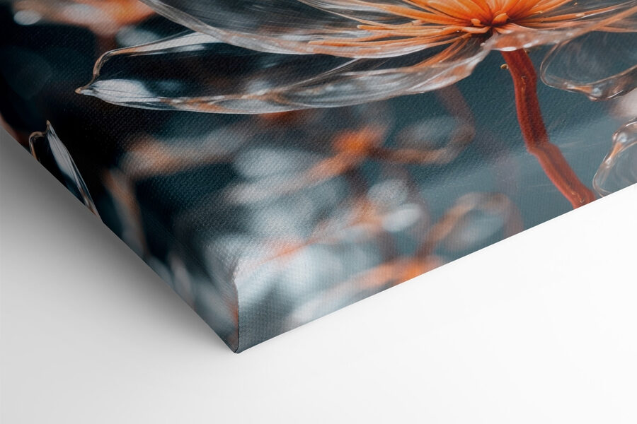 Transparent flowers with orange centers Transparent flowers with orange centers