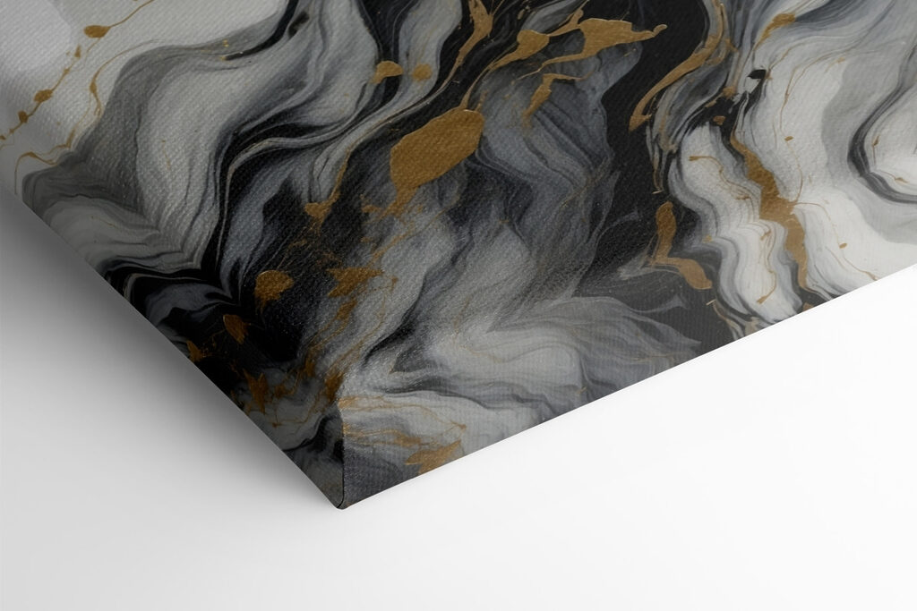 Flowing black and white patterns unite