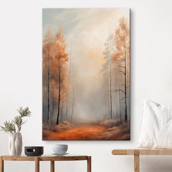 Foggy forest with trees Foggy forest with trees