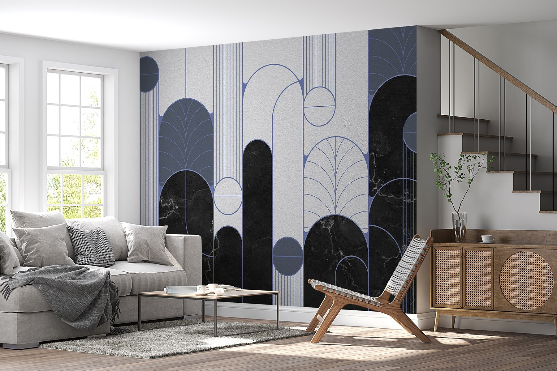 Black and white patterned wall Black and white patterned wall