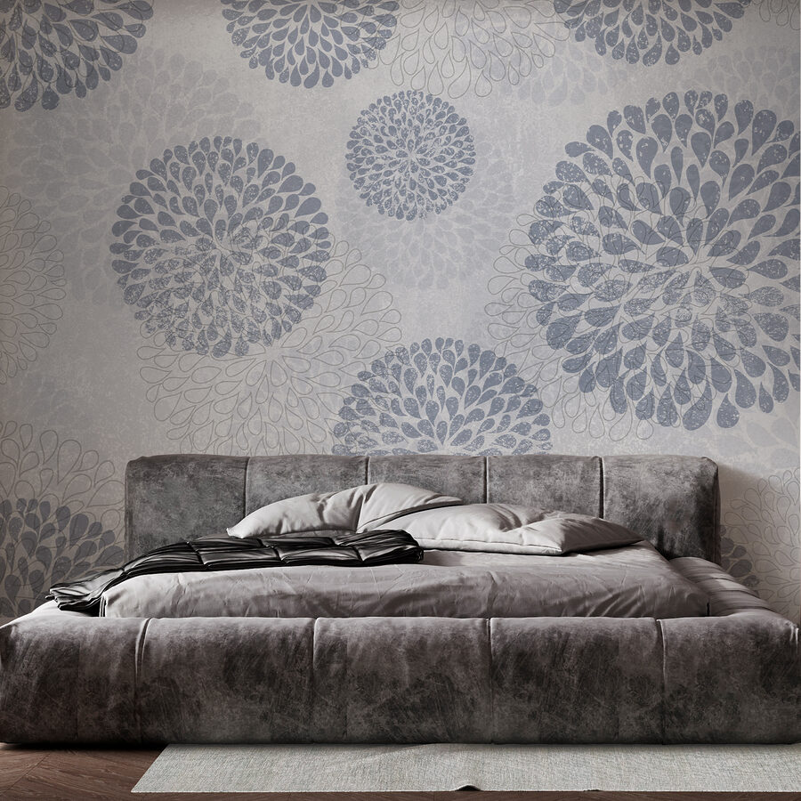Wallpaper with circles and flowers Wallpaper with circles and flowers