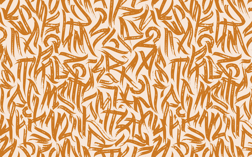 Pattern of letters on a white background