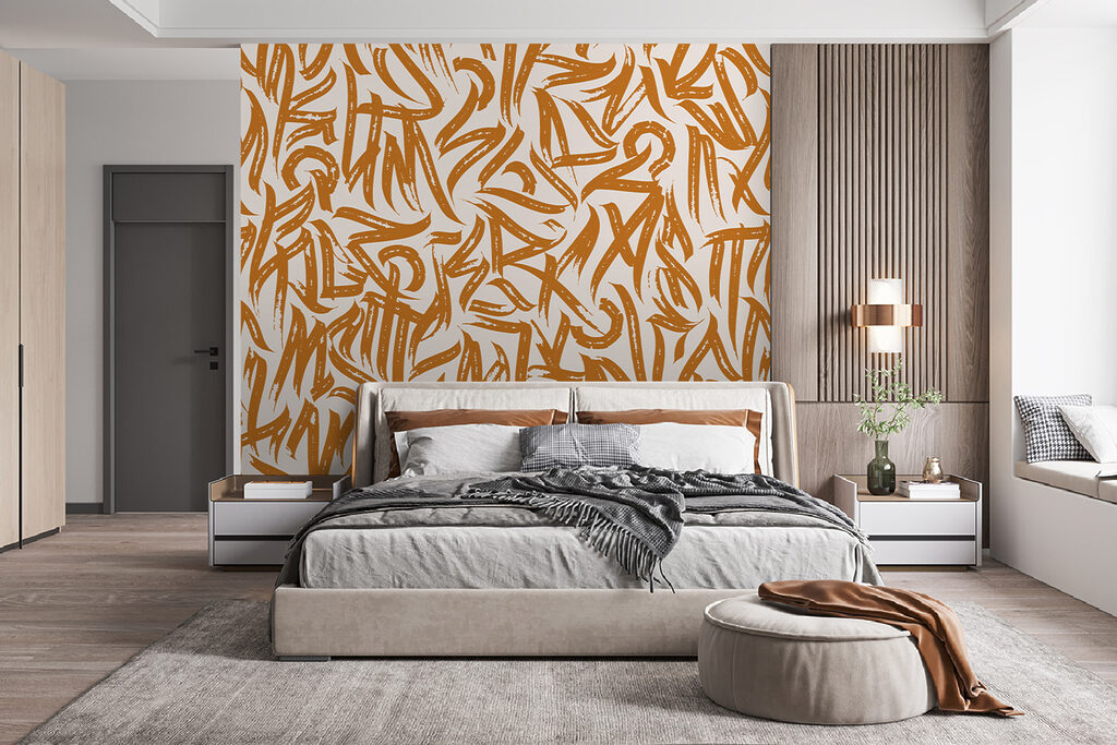 Pattern of letters on a white background