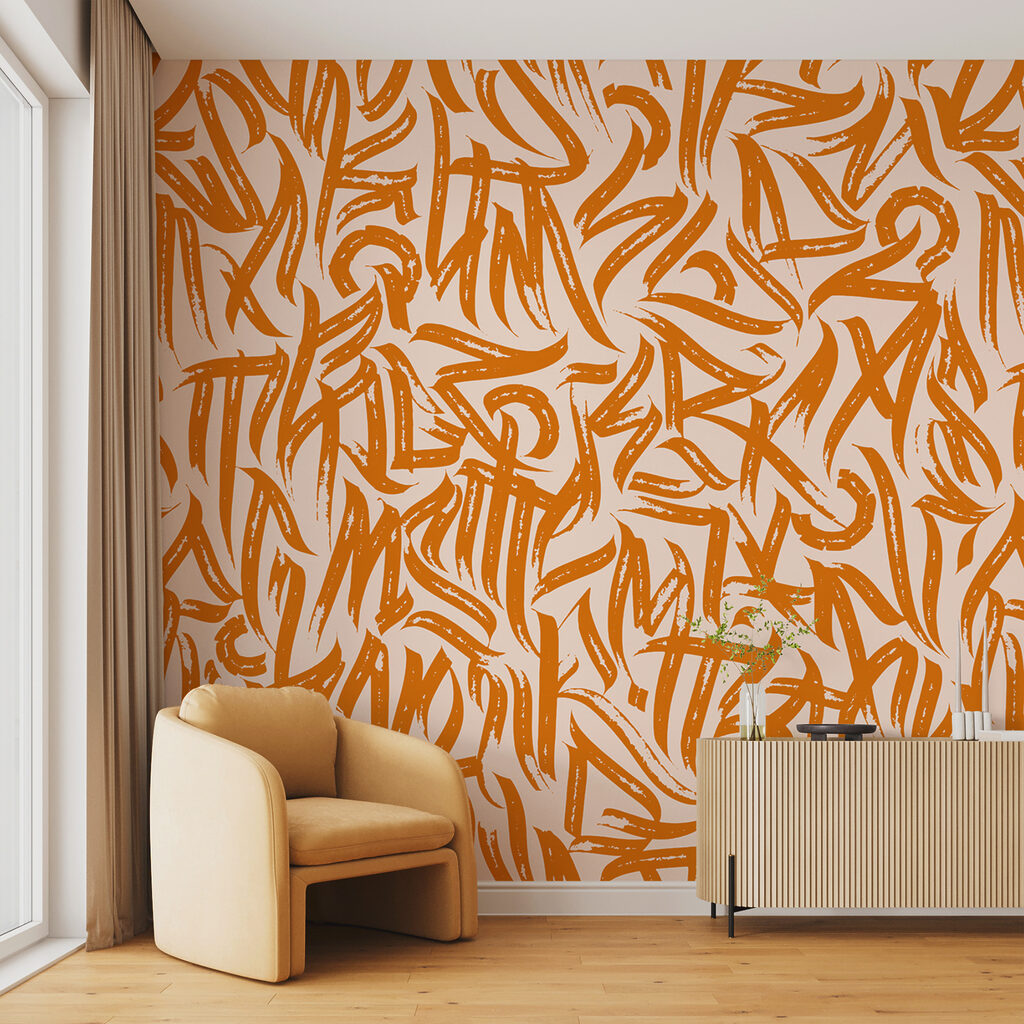 Pattern of letters on a white background