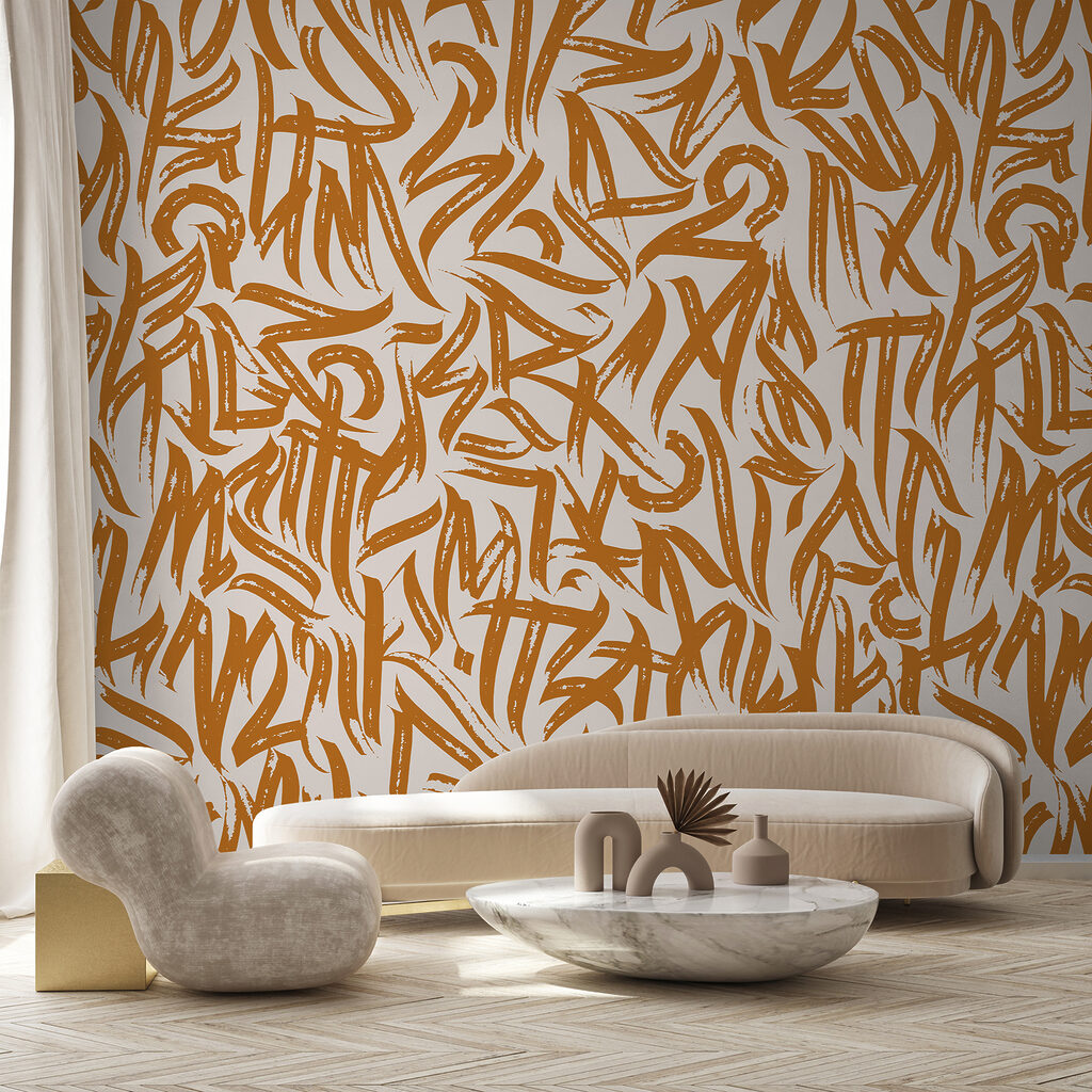 Pattern of letters on a white background