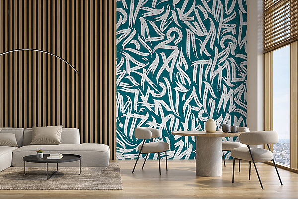 Pattern of white lines on a blue background Pattern of white lines on a blue background