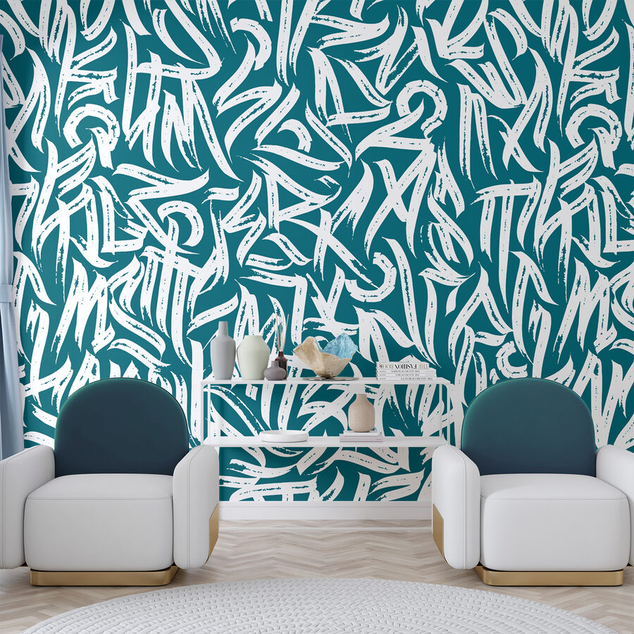 Pattern of white lines on a blue background Pattern of white lines on a blue background