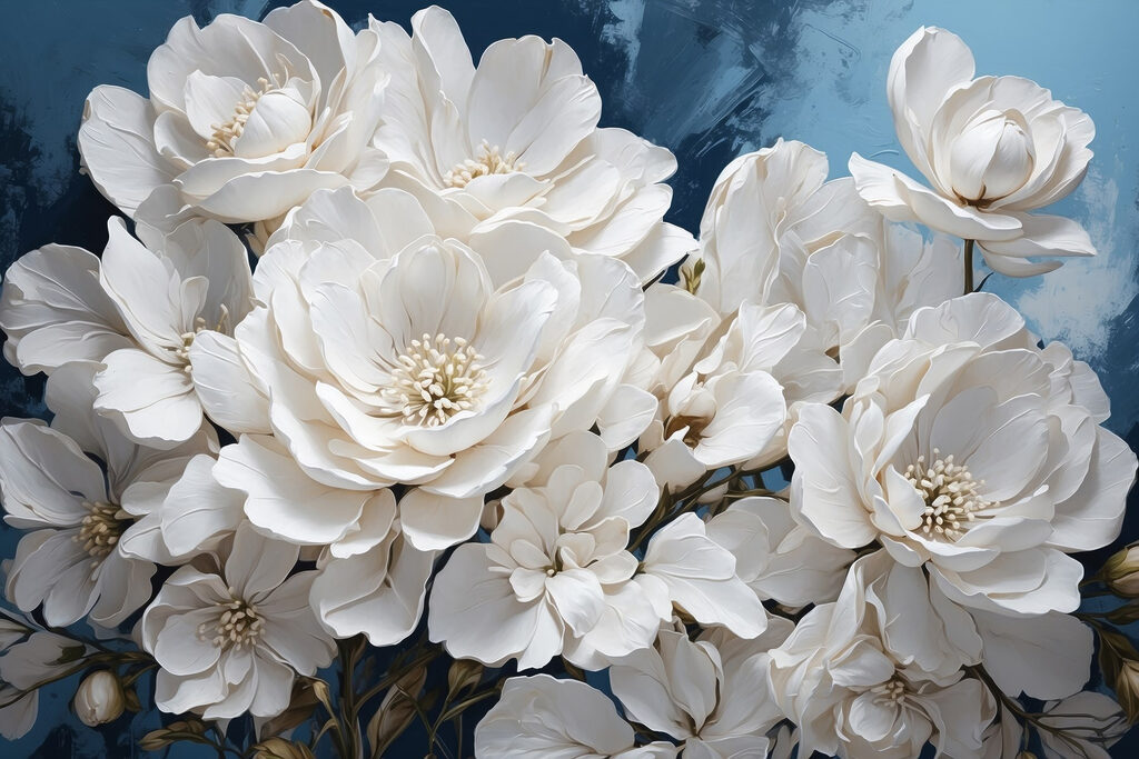 Group of white flowers Group of white flowers