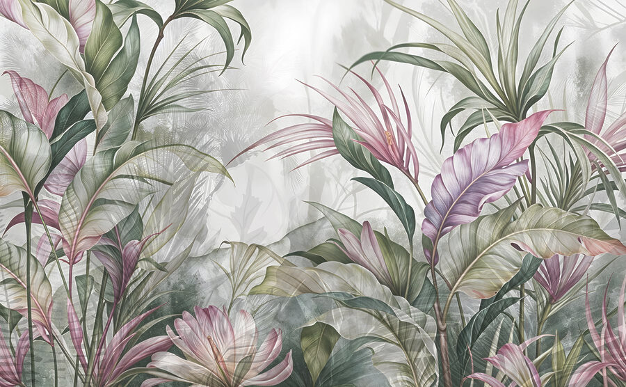 Painting of flowers and leaves Painting of flowers and leaves
