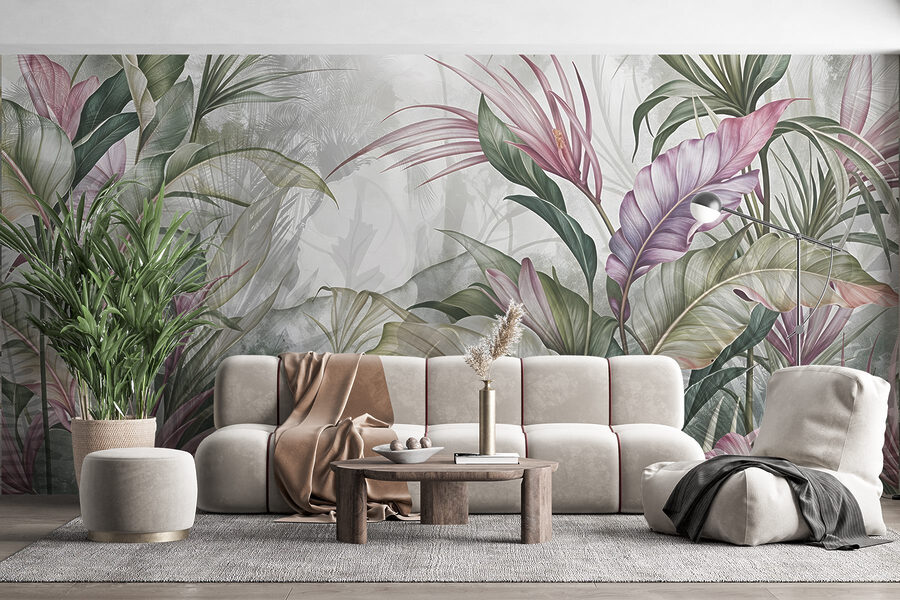 Painting of flowers and leaves Painting of flowers and leaves