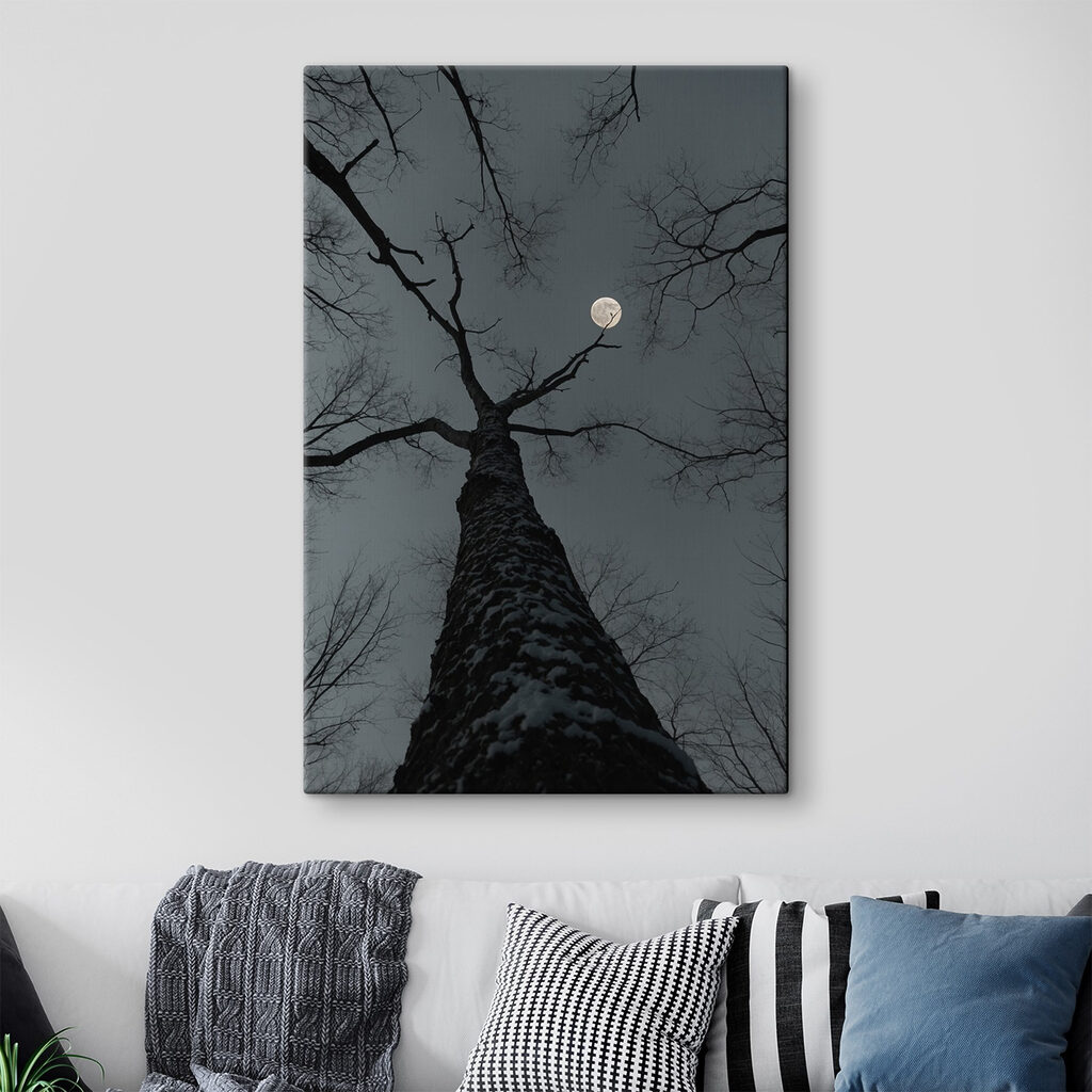 Tree with the moon in the background
