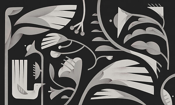 Black and white floral design Black and white floral design