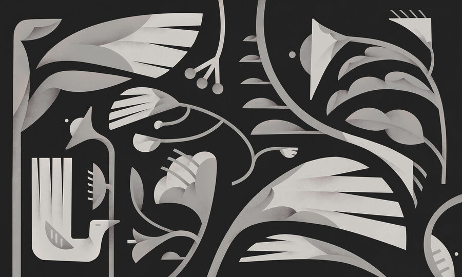 Black and white floral design Black and white floral design