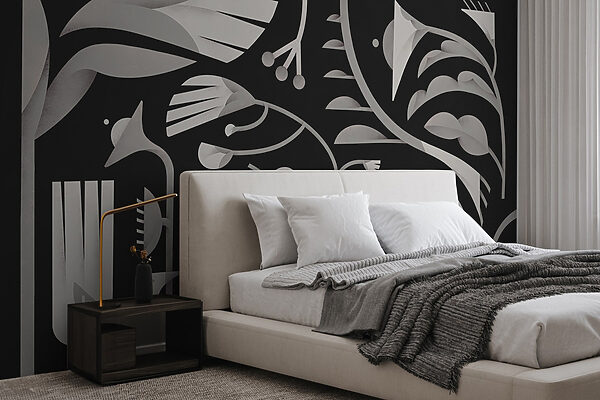 Black and white floral design Black and white floral design