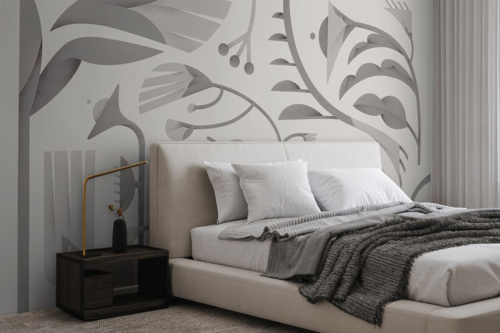 White and gray floral pattern White and gray floral pattern