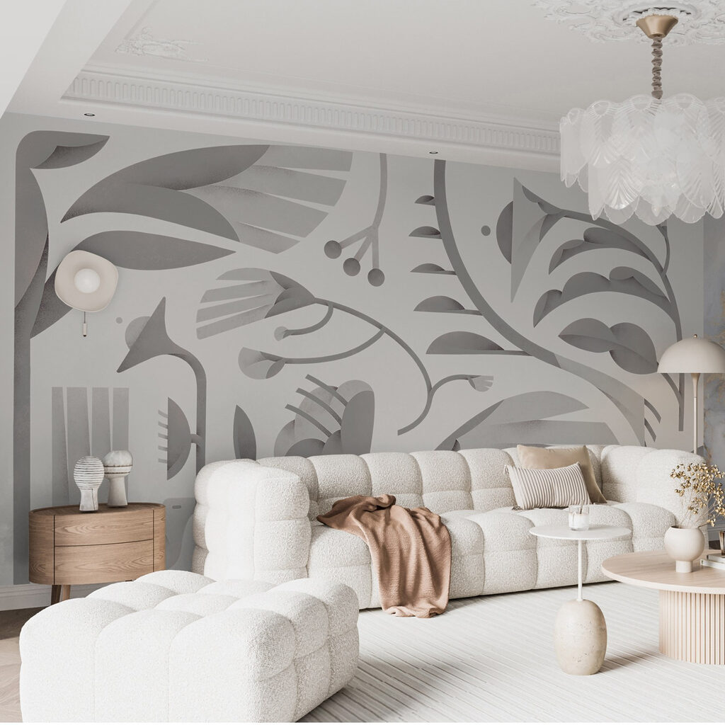 White and gray floral pattern White and gray floral pattern
