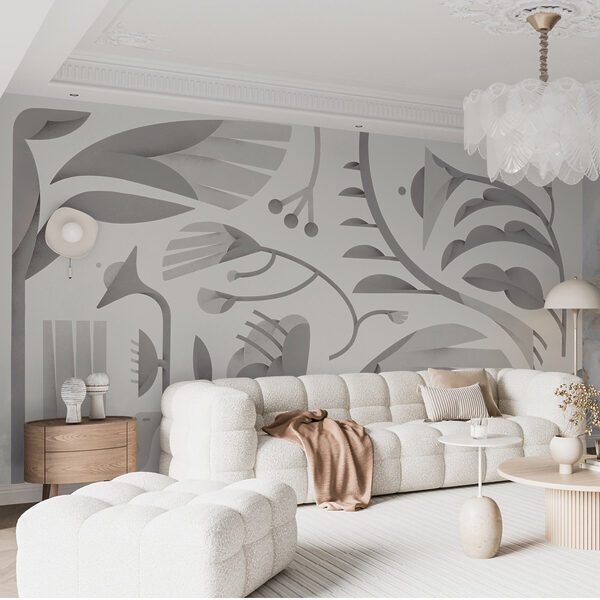 White and gray floral pattern White and gray floral pattern