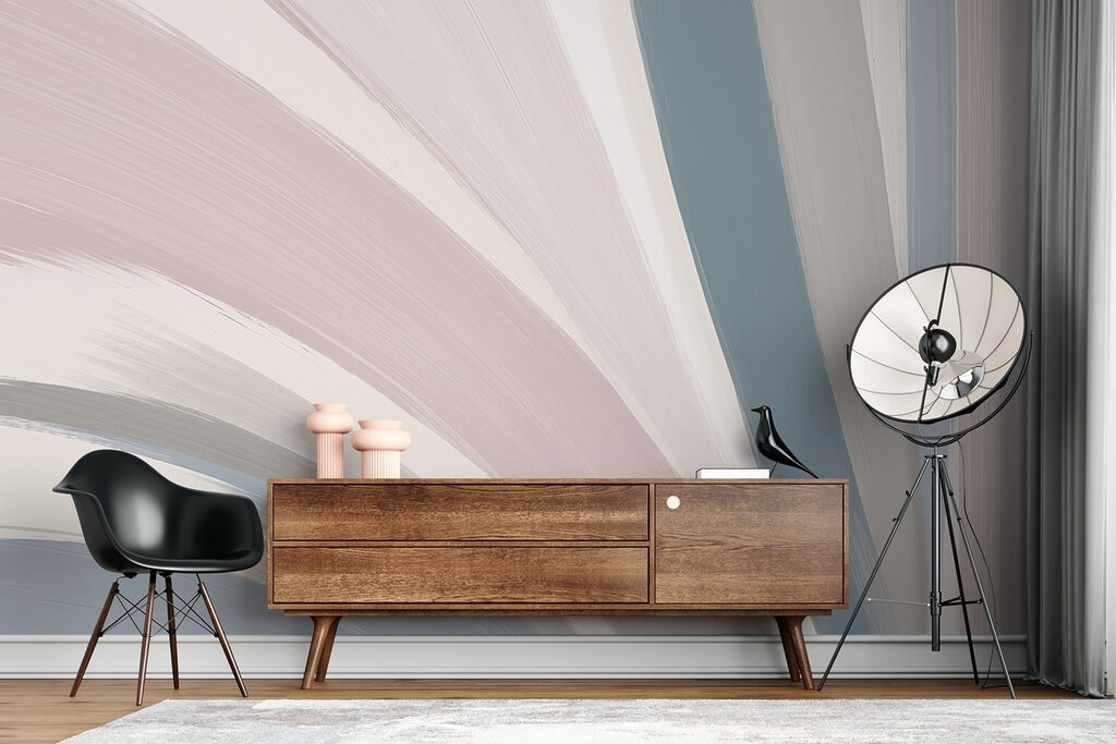 Soft colors blend in fluid strokes