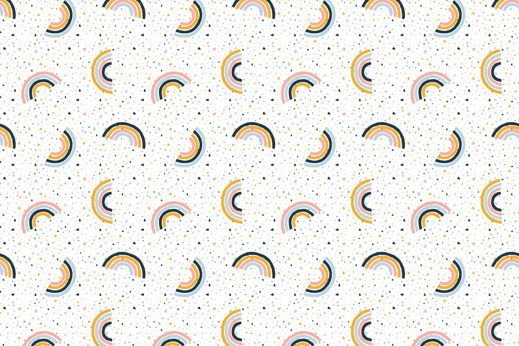 Pattern of colorful rainbows