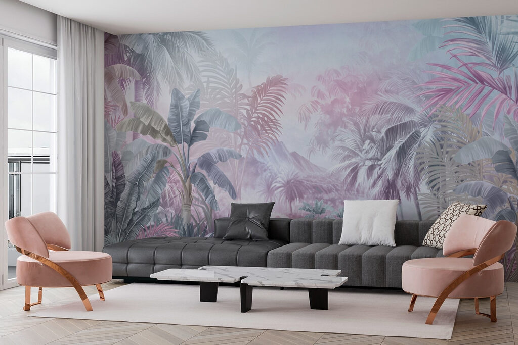 Painting of a forest with palm trees Painting of a forest with palm trees