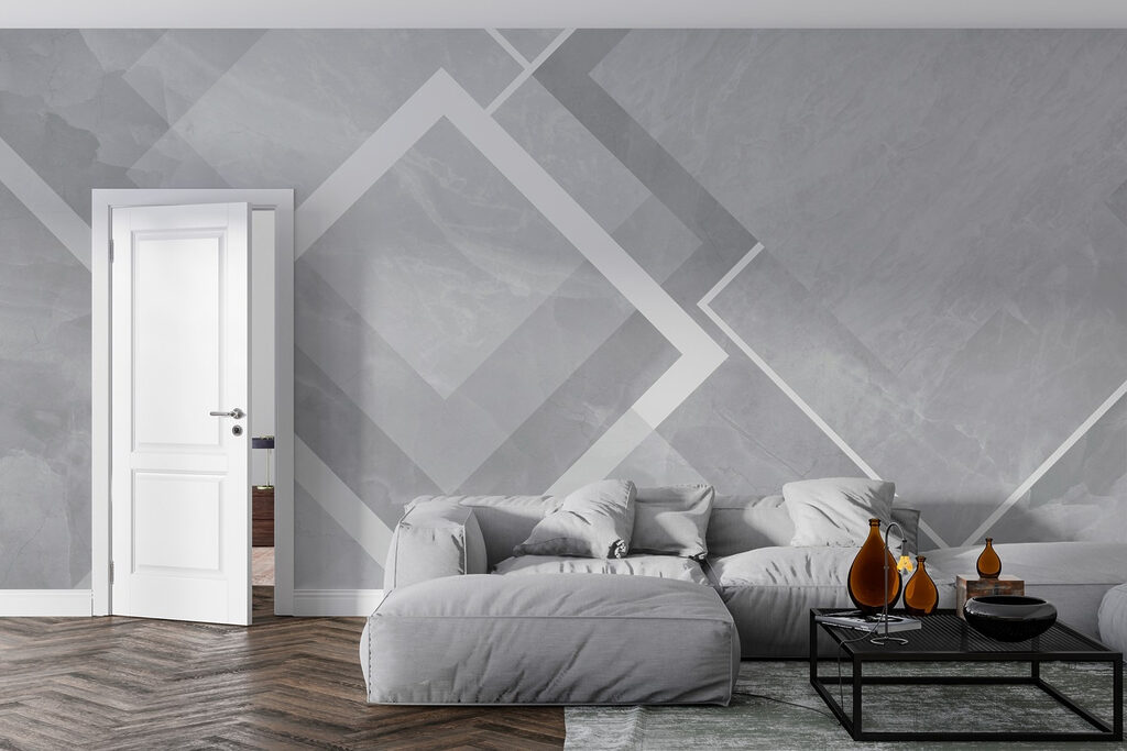 Grey and white background with white squares