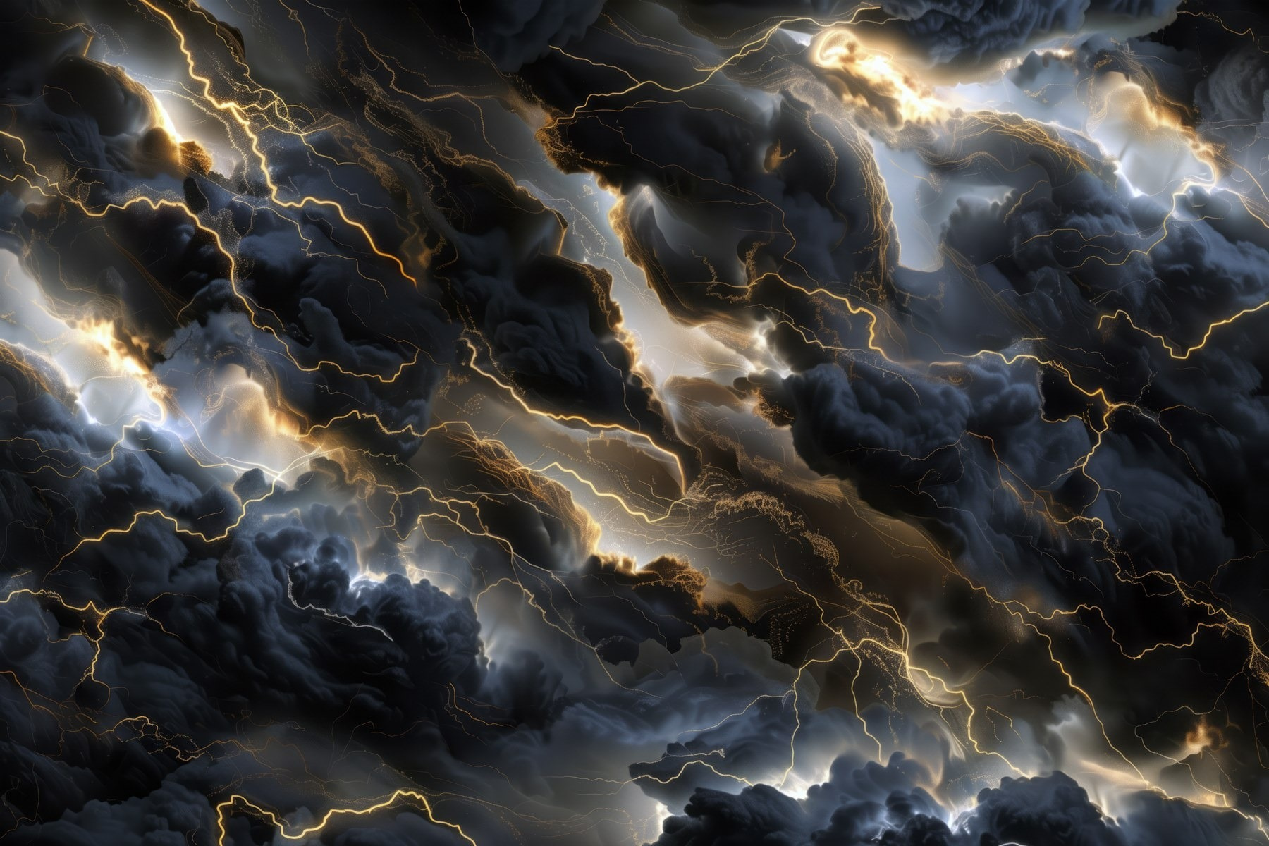 Black clouds with lightning