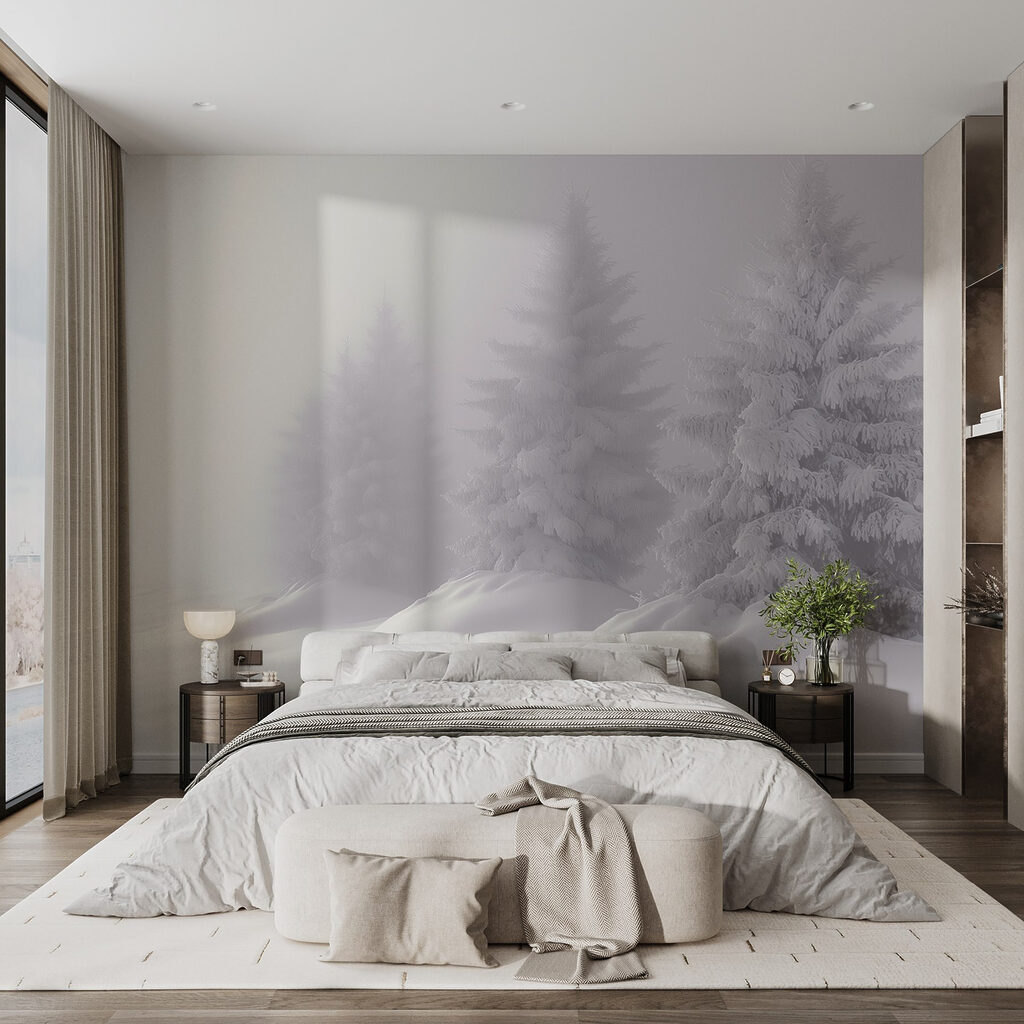 Group of trees covered in snow