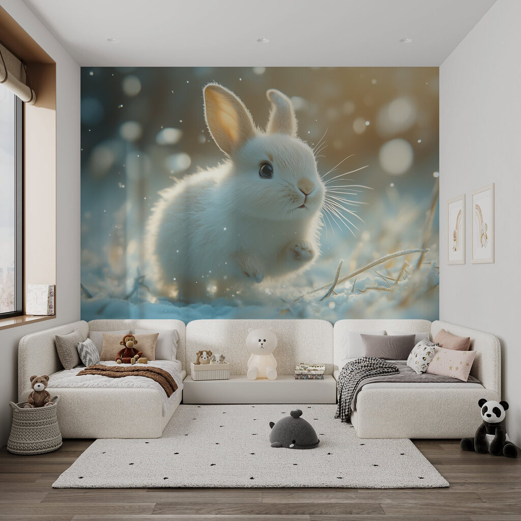 White bunny in the snow White bunny in the snow