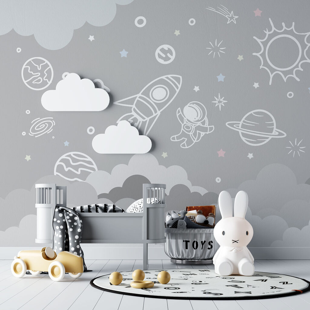 Space scene with clouds and stars Space scene with clouds and stars
