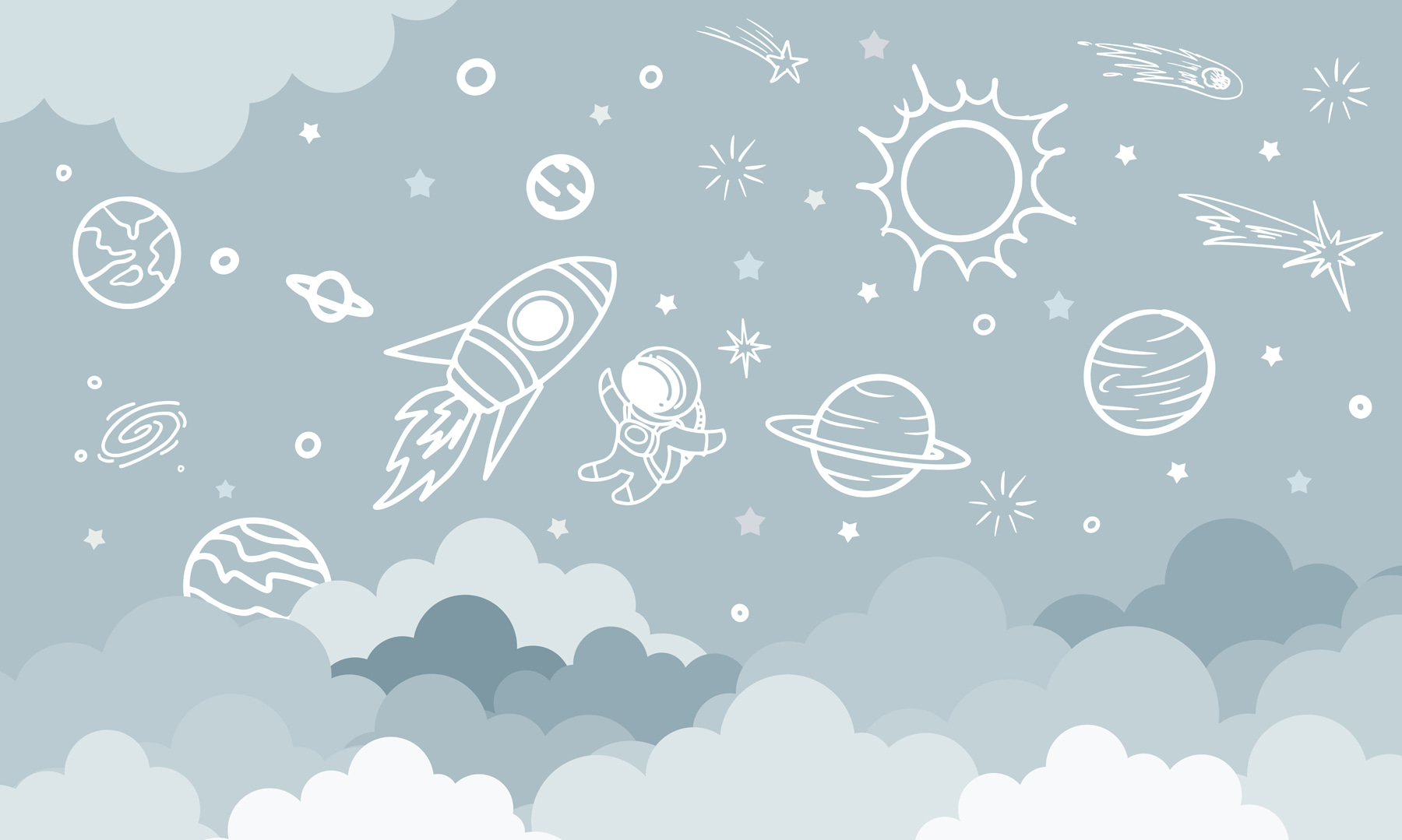 Space scene with clouds and stars Space scene with clouds and stars