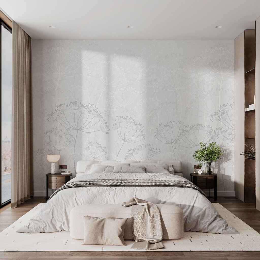 White background with flowers