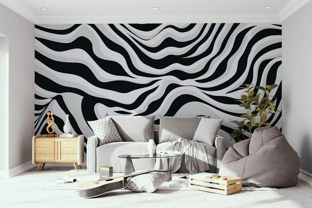 Black and white striped pattern Black and white striped pattern