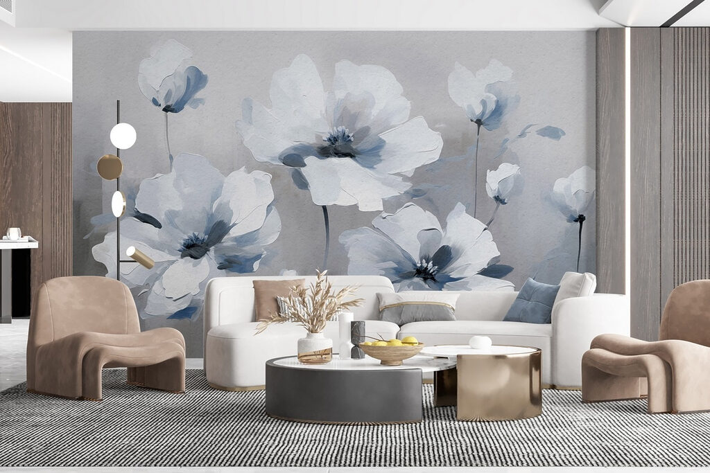 Painting of white flowers Painting of white flowers