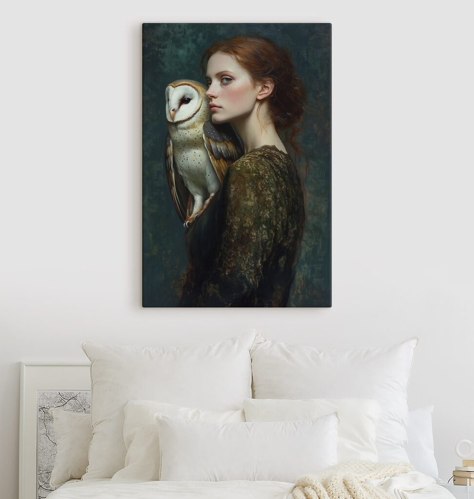 Woman holding an owl Woman holding an owl