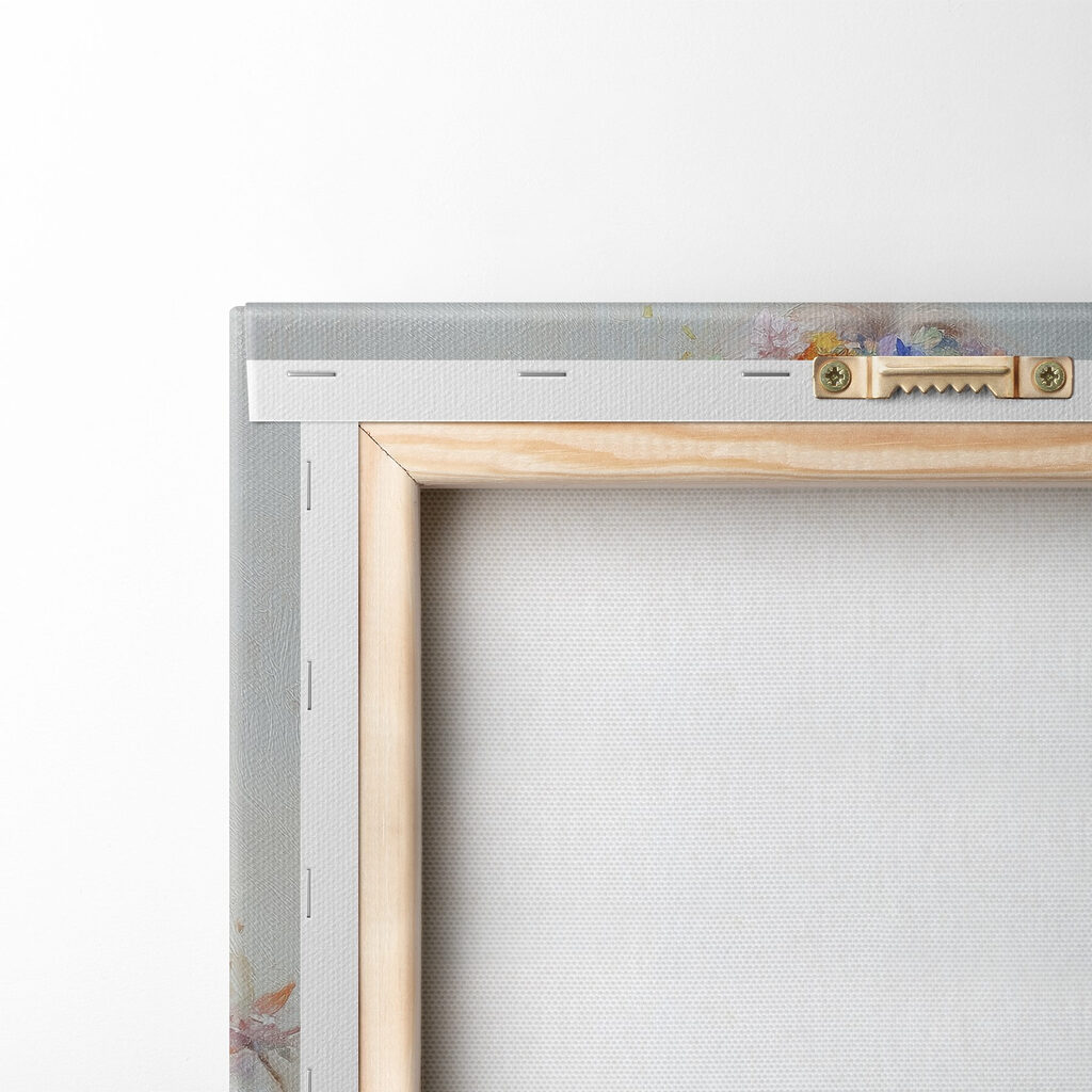 Painting of a woman with foxes