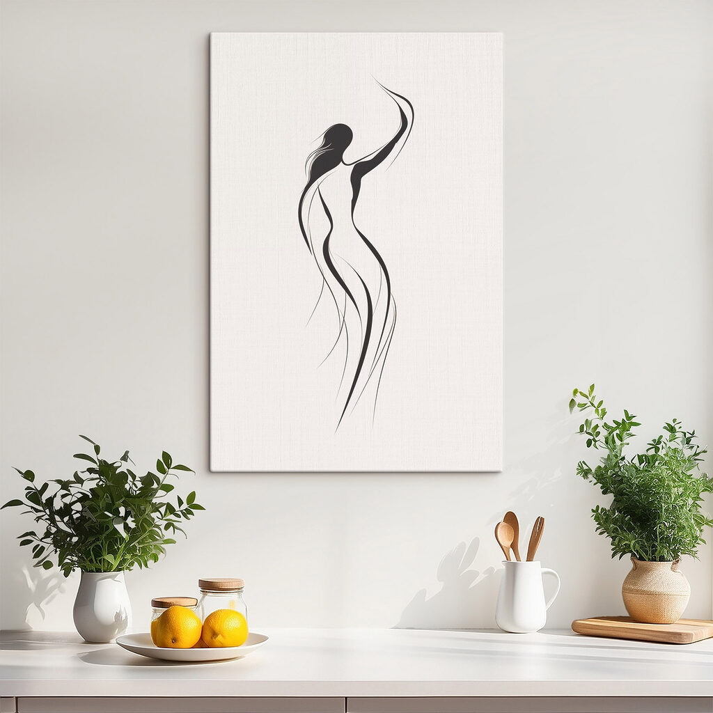 Black and white drawing of a woman Black and white drawing of a woman