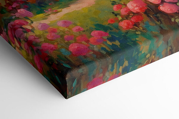 Painting of a house with flowers Painting of a house with flowers