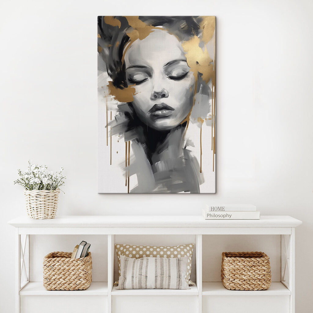 Dreamy face in muted tones