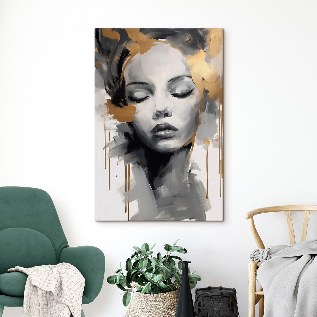 Dreamy face in muted tones