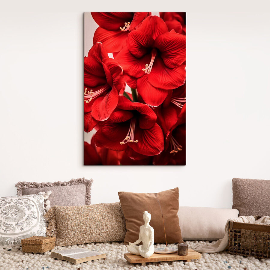Vibrant red flowers in full bloom Vibrant red flowers in full bloom
