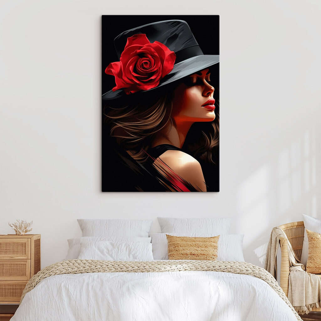 Woman with a rose in her hat
