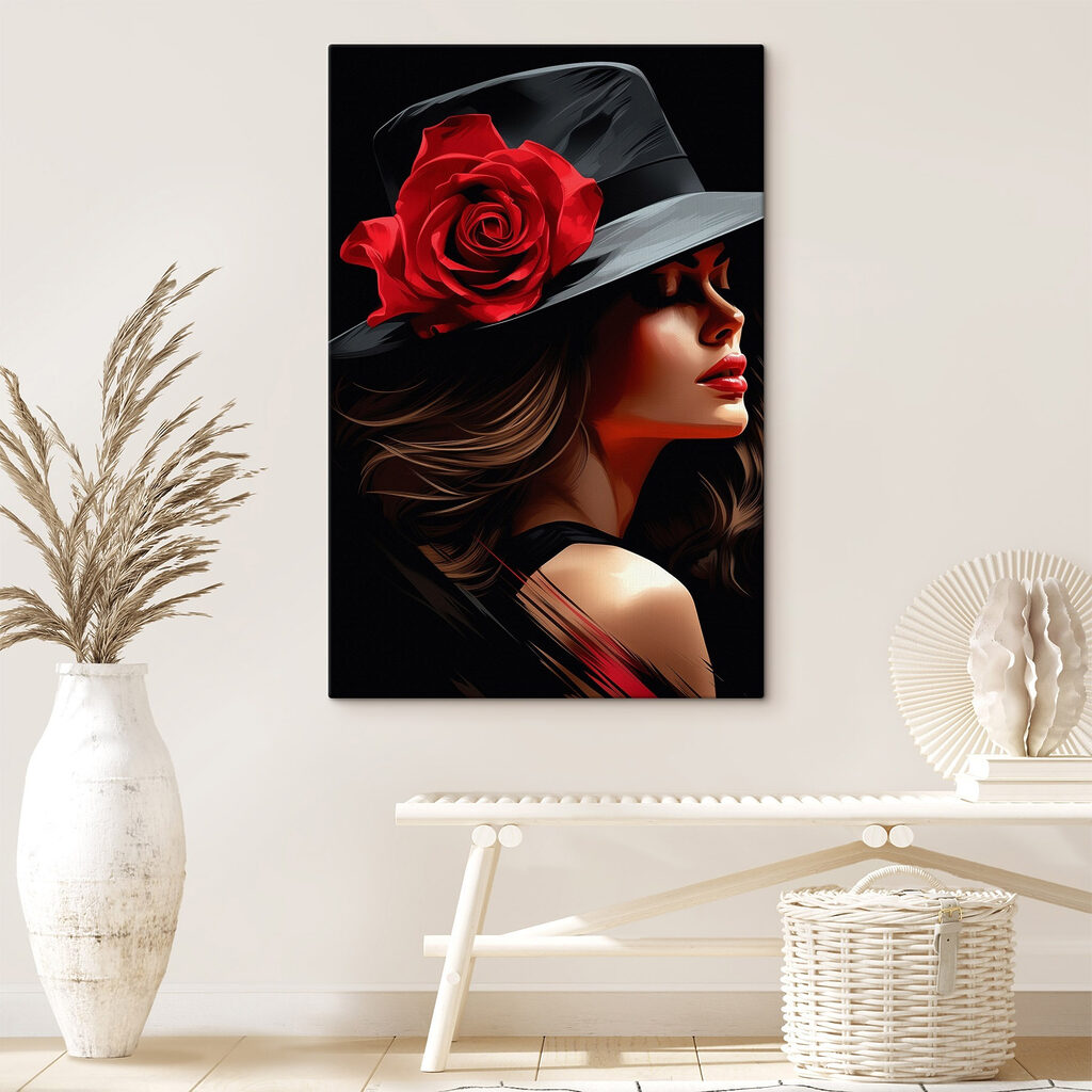 Woman with a rose in her hat