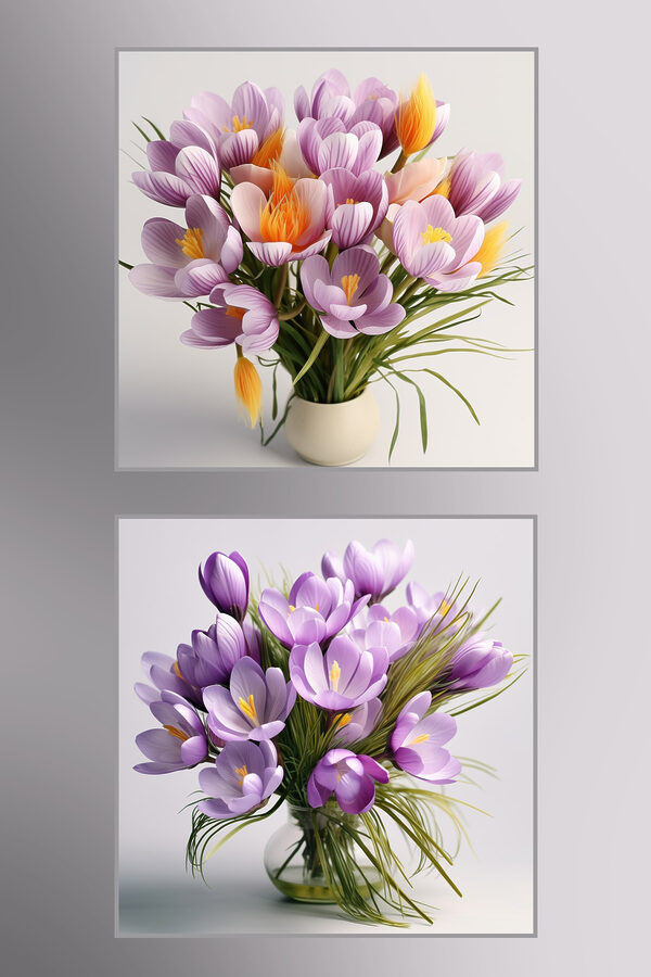 Collage of flowers in a vase Collage of flowers in a vase