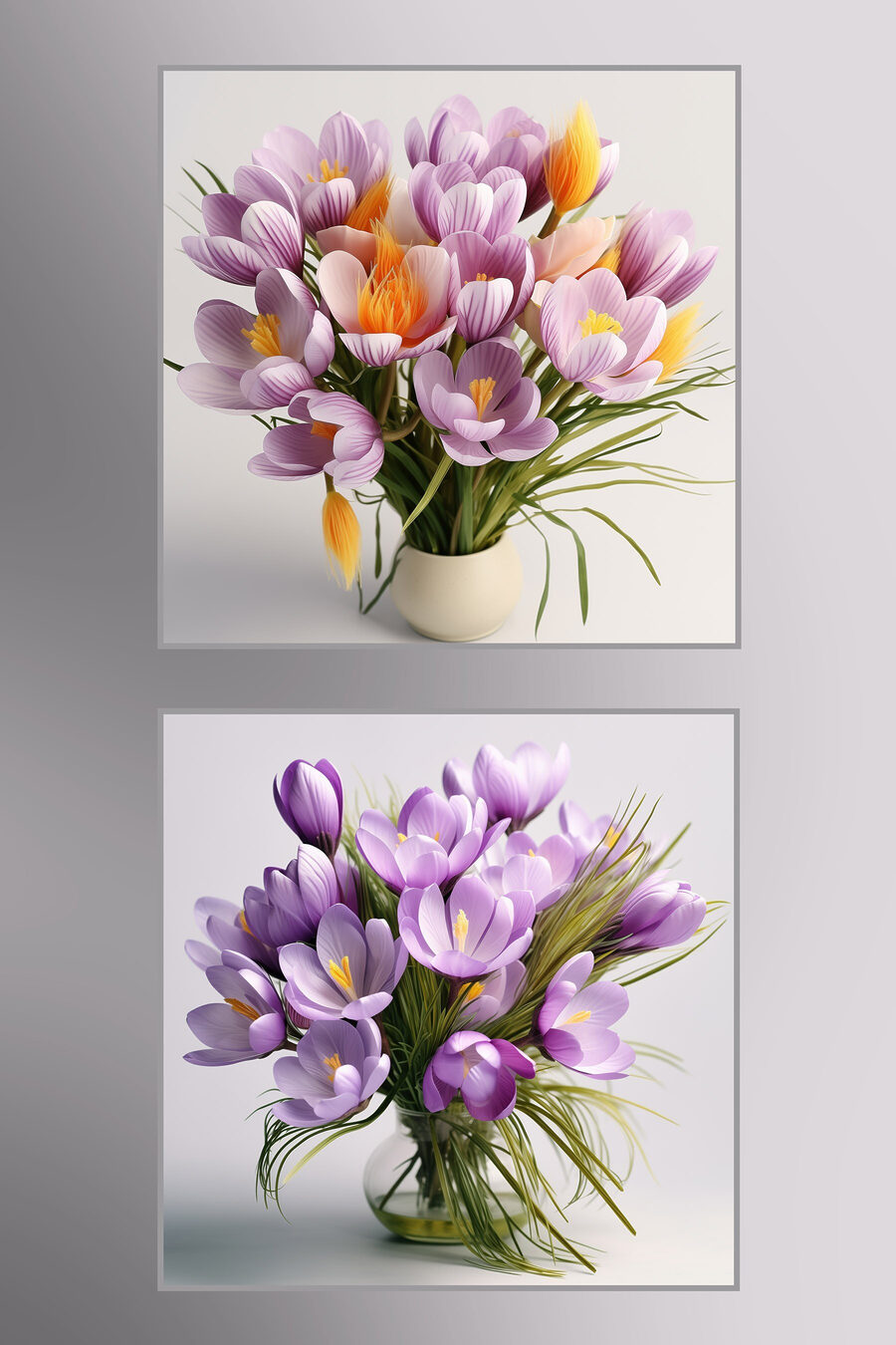 Collage of flowers in a vase Collage of flowers in a vase
